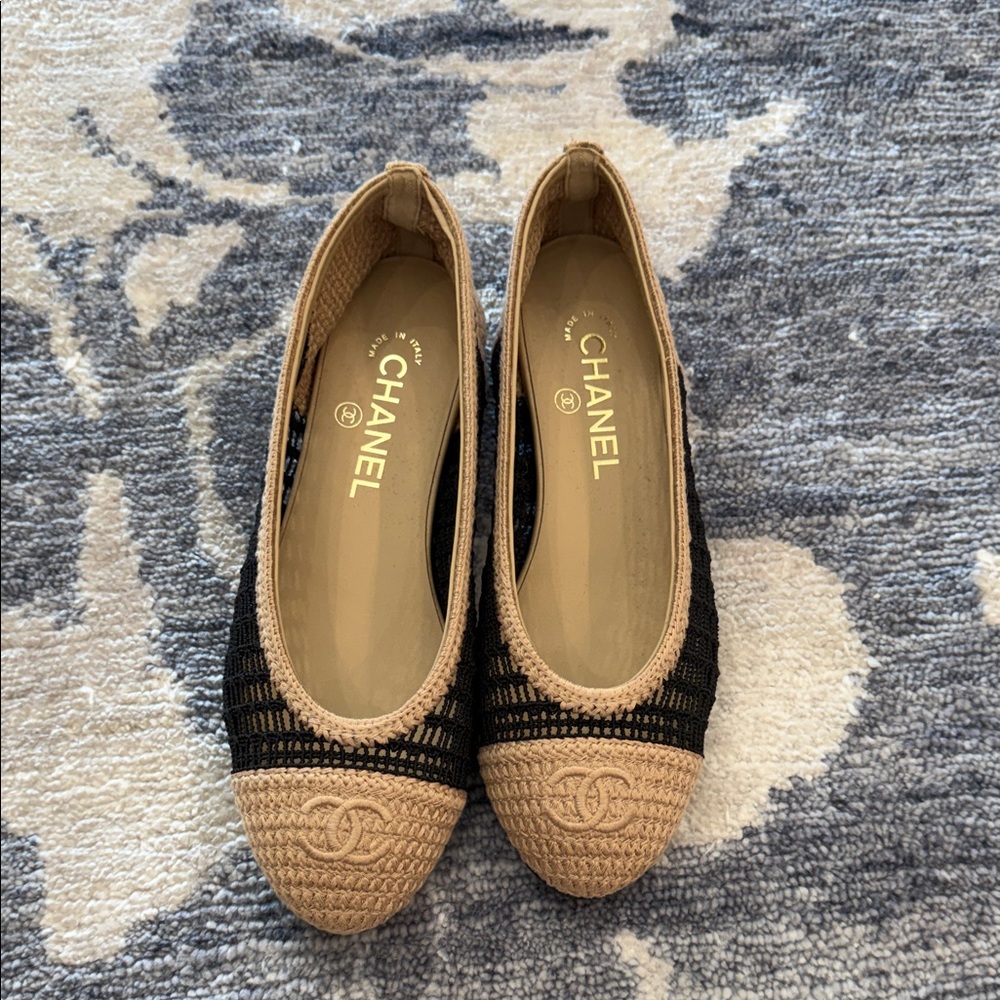 Chanel Black and Tan Loafers